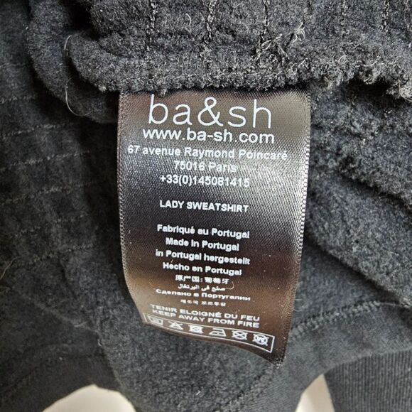 ba&sh Daris Cropped Hoodie in Black - Size 1 - Picture 10 of 12